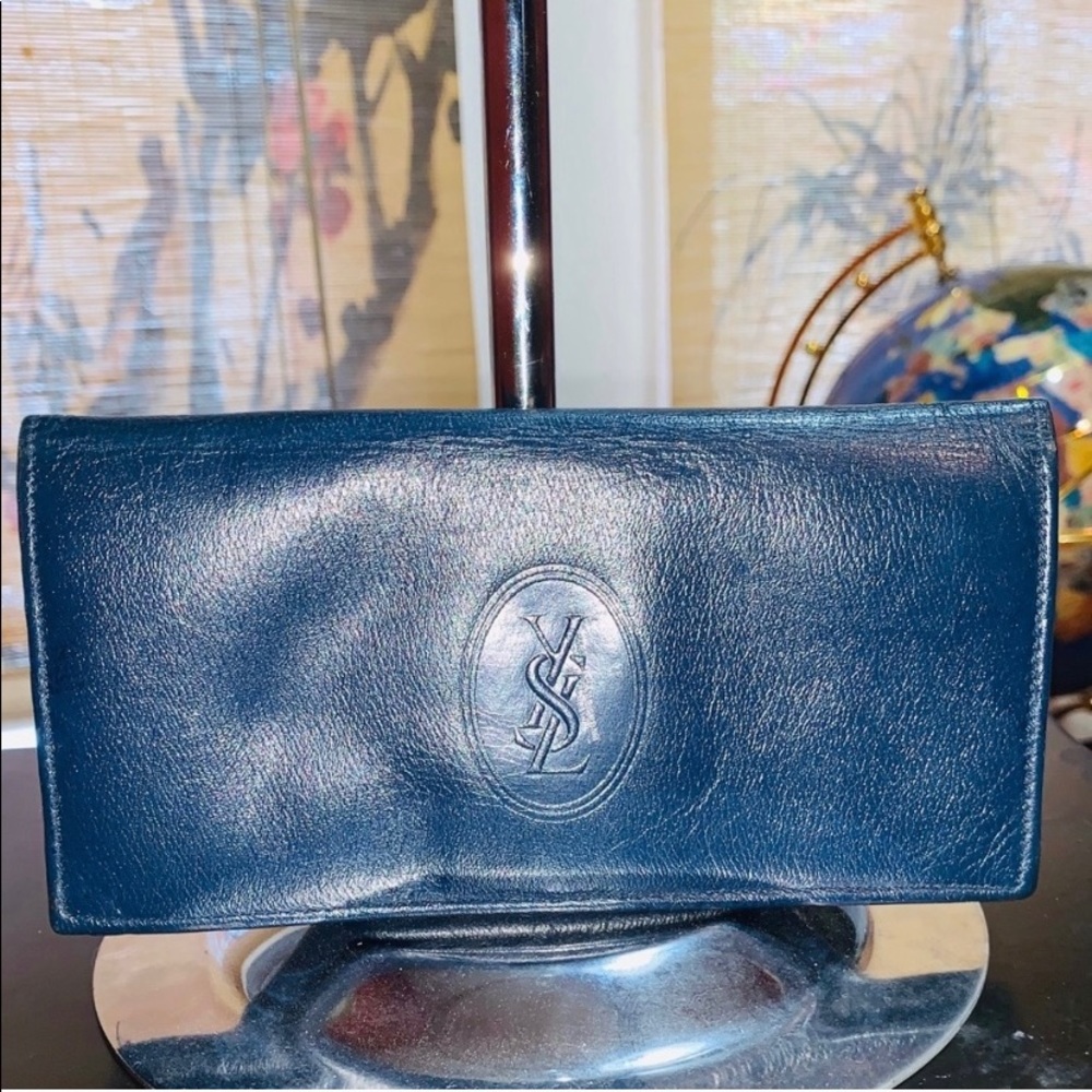 Saint Laurent Navy Belle De Jour Wallet